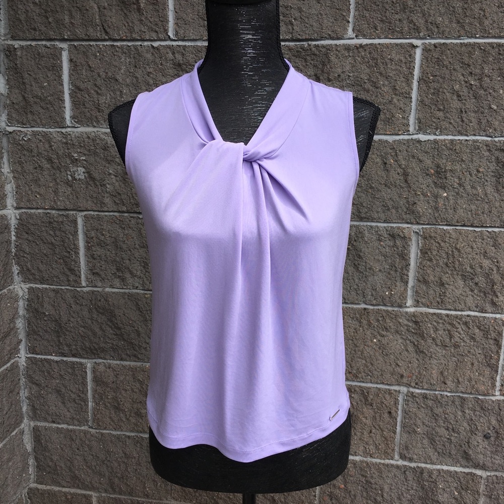 CK Wrap Front Sleeveless Blouse